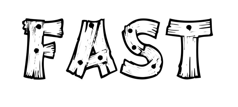 Hand Drawn Doodle Fast Typography Lettering Illustration for Express Delivery Speed Service and Commercial Business Promotion Transparent PNG Background