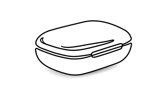 Empty plastic container with lid white background.