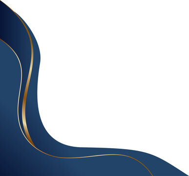 Sophisticated Blue Gold Wave Background for Business Presentation, Luxury Branding, Certificate, or Invitation Design Template
