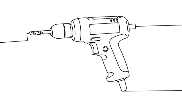 Electric drill illustration on white background.