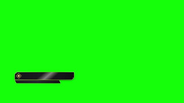 Modern lower third motion graphic element with gold accents on green screen