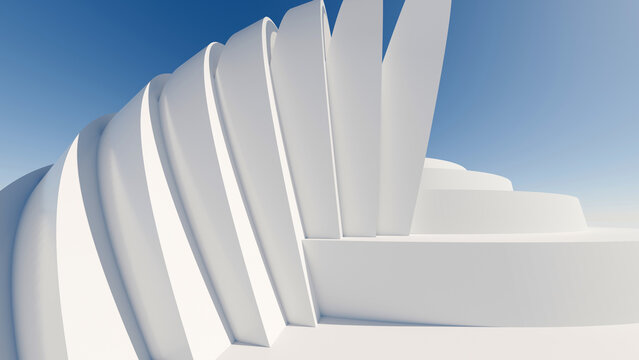 Futuristic white wave architectural background, ideal for modern building concepts, business presentations, and minimalist web banners