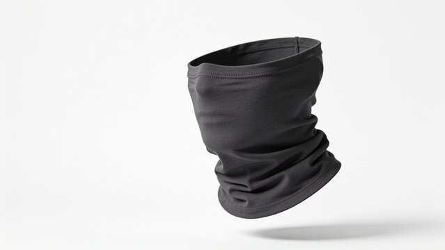 Dark Grey Neck Gaiter Mockup on White Background for Sportswear Branding