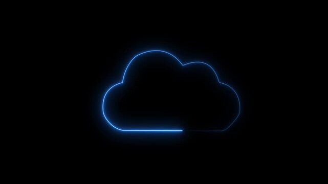 Blue Luminous Cloud Symbol Animation