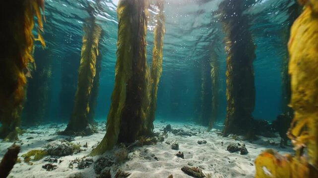 Natureza Oceano Floresta de algas Luz solar