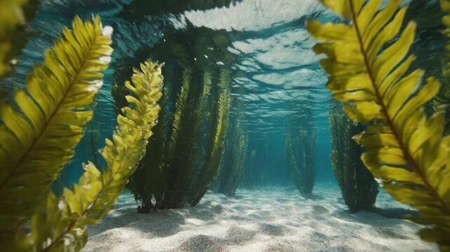 Natureza Oceano Floresta de algas Luz solar