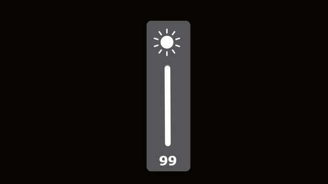 Brightness Level Icon Animation on Black Background