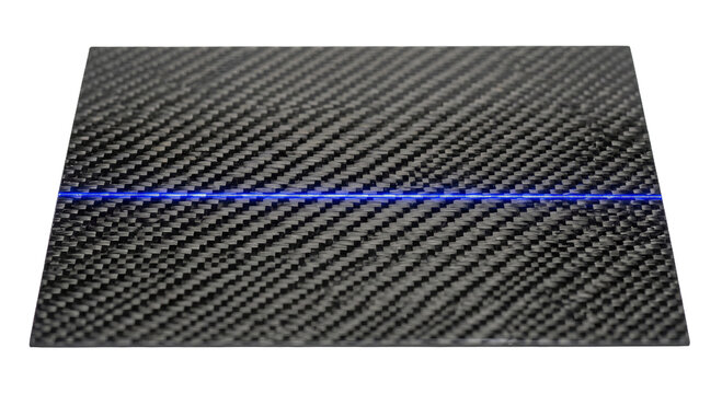 Carbon fiber composite material with a thin blue line accent