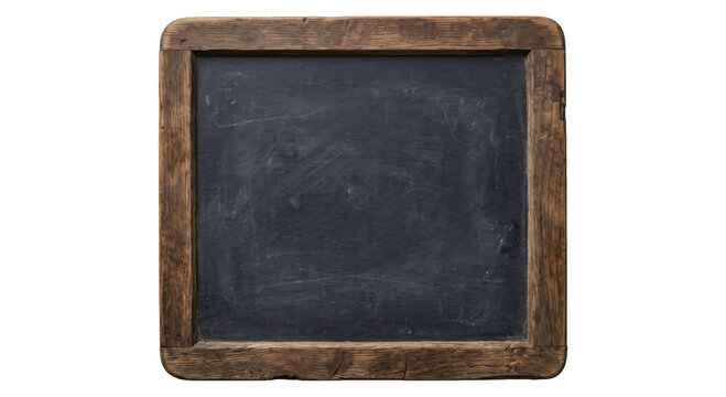 Vintage wooden framed chalkboard with dusty surface for writing messages