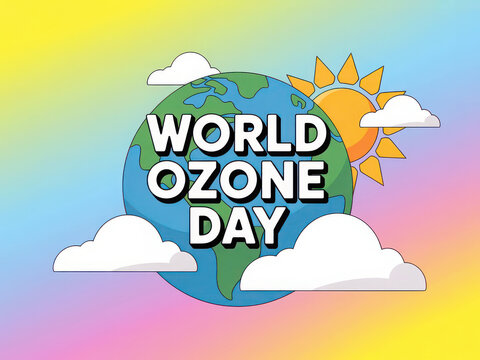 International Ozone Day, preservation of the ozone layer poster background 