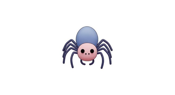 Cute cartoon spider with smiling face.