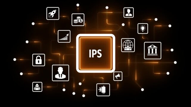 IPS Information Processing System Icons Network Diagram image photo