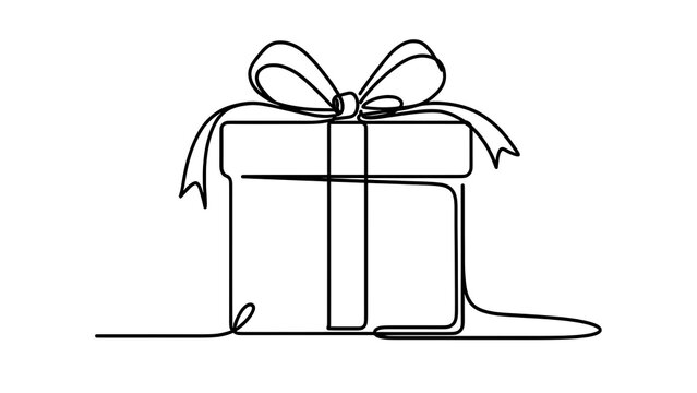 Gift box with bow illustration on white background.
