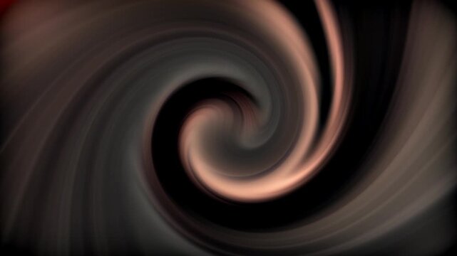 Abstract dark luxury background with rose gold and metallic copper spiral swirl vortex motion. Elegant dynamic fluid wave twirl layout for modern premium brand corporate presentation and banner
