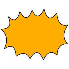 Yellow Comic Starburst Speech Bubble Icon Isolated on White Background © Rizwan