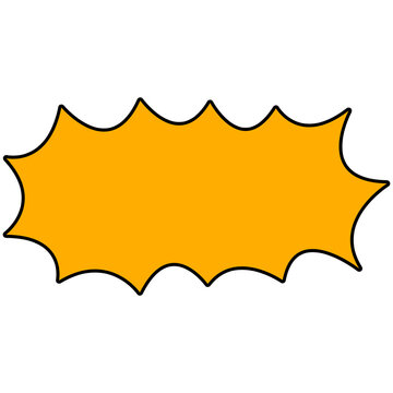 Yellow comic speech bubble burst shape isolated on white background vector illustration