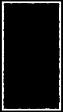 white grunge rectangle vertical frame border for presentation template layout 4K Hand Drawn Animation with alpha transparent background