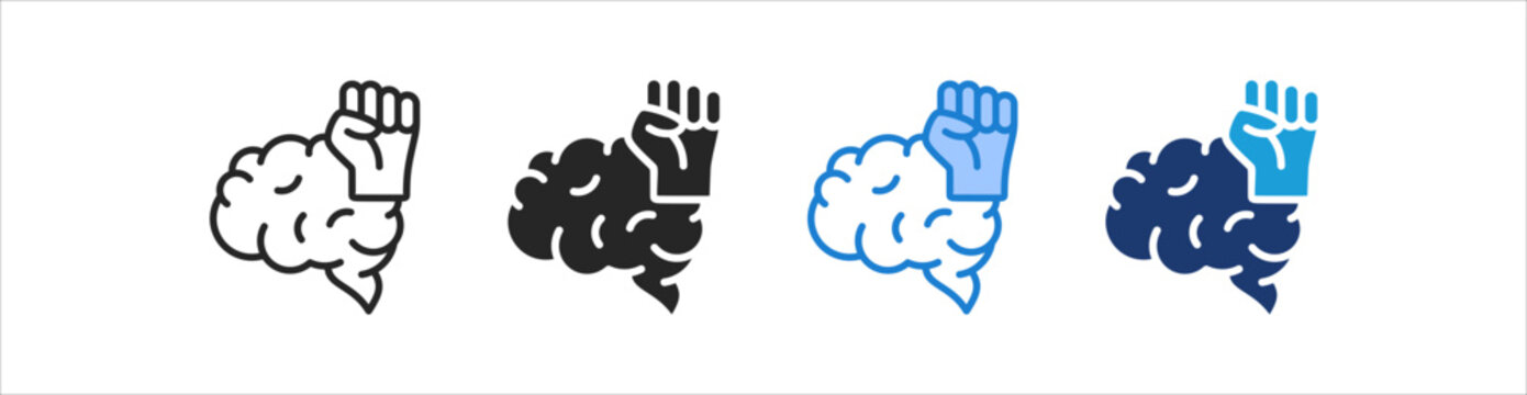 Strong Mind Icon Set Multiple Style Vector Collection