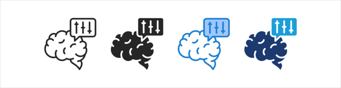 Self Control Icon Set Multiple Style Vector Collection