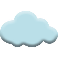 Fototapeta premium Soft light blue cloud icon isolated on white background flat vector illustration 