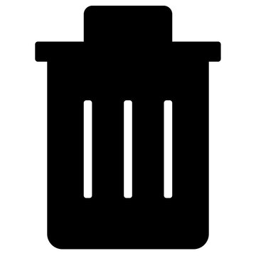 Black trash can icon isolated on white background delete bin garbage symbol