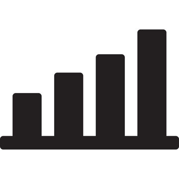 Black bar chart icon isolated on white background rising graph growth symbol