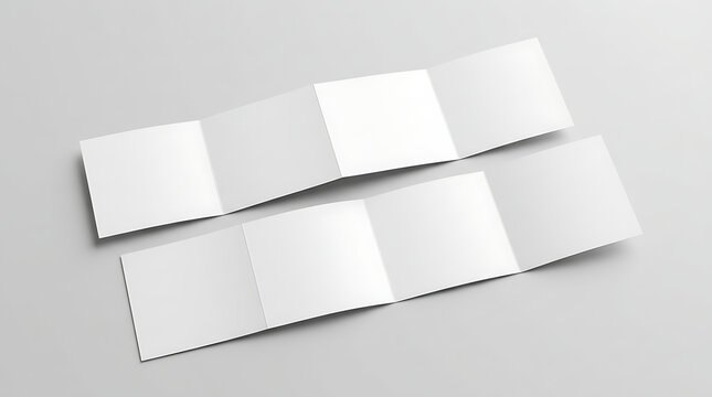 Blank white accordion fold brochure or leaflet mockup for your design presentation