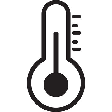 Thermometer Line Icon Temperature Weather Measurement Vector Isolated