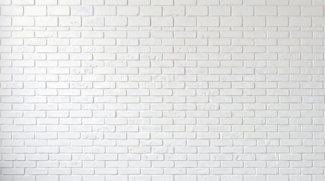 Clean white painted brick wall texture background surface with backdrop