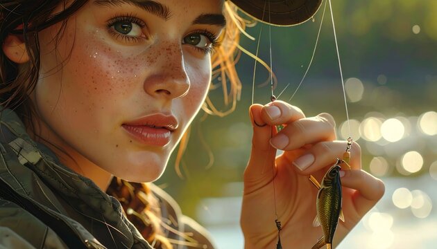 Woman fishing