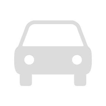 Front view of automobile icon presented as a simple white vector graphic art