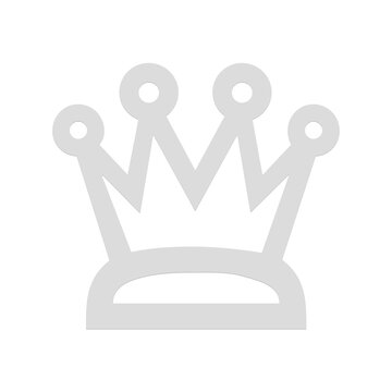 Detailed white royal queen crown icon on transparent background for logos