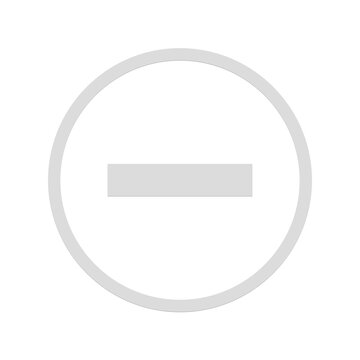 Minimalist minus sign inside circle icon on transparent background 2