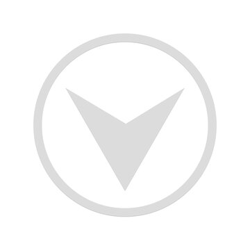 Down arrow icon in circle vector illustration isolated on transparent background