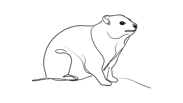 Cute cartoon prairie dog white background.