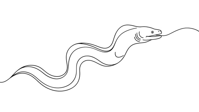 Minimalist snake line art drawing white background.