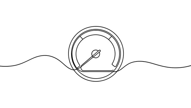 Speedometer needle on gauge white background.