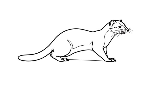 Ferret illustration on white background.