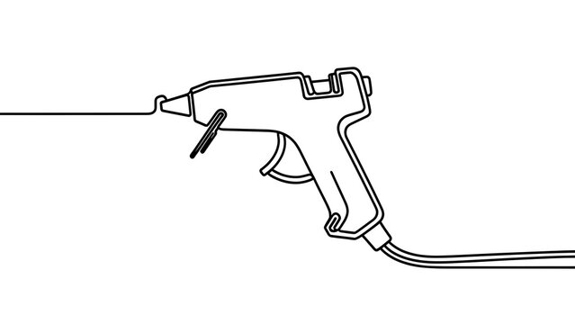 Hot glue gun illustration on white background.