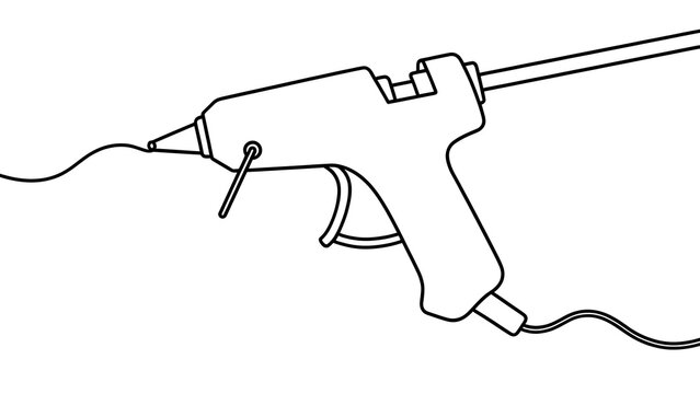 Hot glue gun isolated on white background.