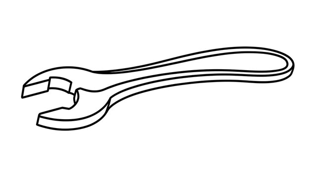 Adjustable wrench isolated on white background.