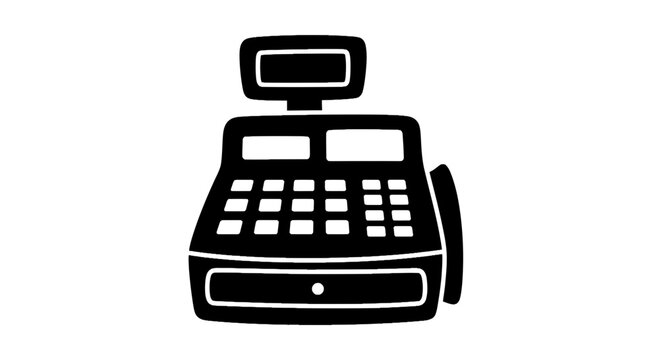 Cash register silhouette retail point of sale icon