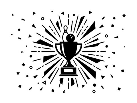 Bowling Championship Trophy with Pin and Ball 