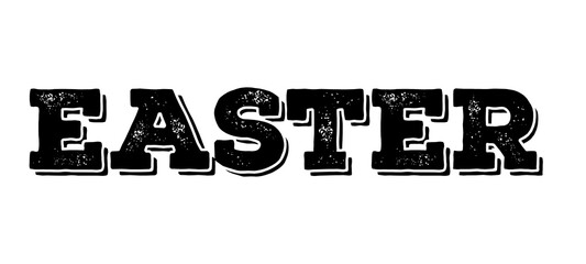 Vintage Easter Typography Text Design Isolated on White Background Bold Spring Holiday Lettering for Seasonal Branding Marketing Advertising and Commercial Graphics