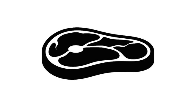 Raw beef steak meat cut icon