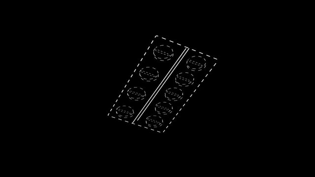 Isometric Dashed Line Art Animation of Medicine Pill Blister Pack Drawing Technical Concept Vector Icon Isolated on Dark Background for Medical Blueprint Motion Graphics Video Footage