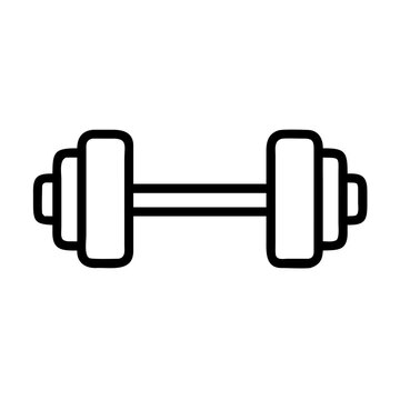 Dumbbell line icon, gym fitness weight training, bodybuilding workout and strength exercise equipment outline vector symbol