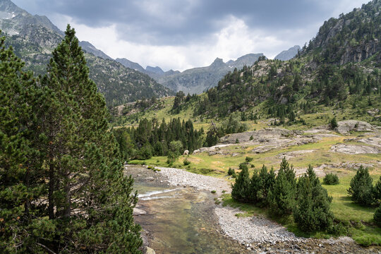 Landscape near Refuge Wallon, in the French Pyrenees, on the fampus HRP trekking.
