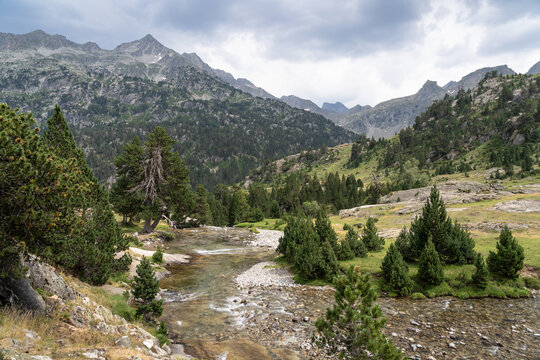 River near Refuge Wallon, in the French Pyrenees, on the fampus HRP trekking.