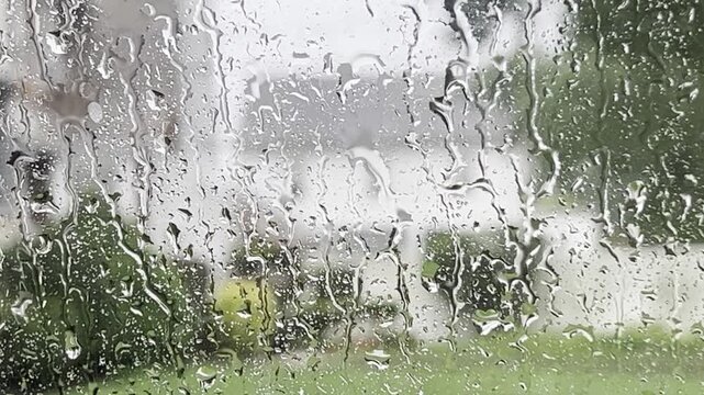 Raindrops on a car window